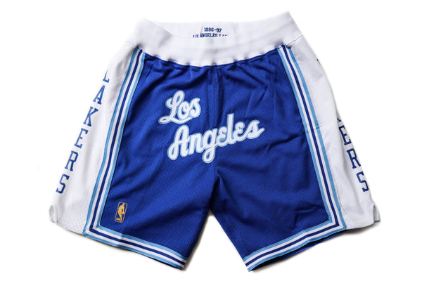 Custom Mitchell & Ness Los Angeles Lakers 1996-1997 "LOS ANGELES" Royal Blue Authentic Shorts