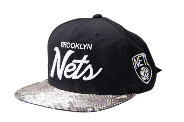 Custom Mitchell & Ness Brooklyn Nets The Script Natural Strapback