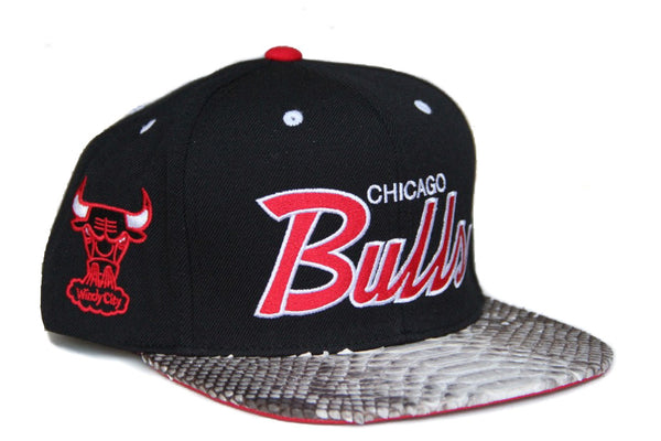 Custom Mitchell & Ness Chicago Bulls The Script Natural Strapback