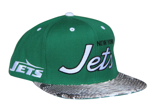 Custom Mitchell & Ness New York Jets The Script Strapback