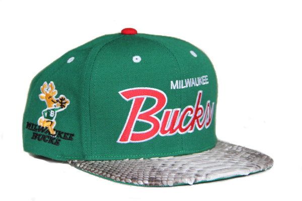 Custom Mitchell & Ness Milwaukee Bucks The Script Strapback