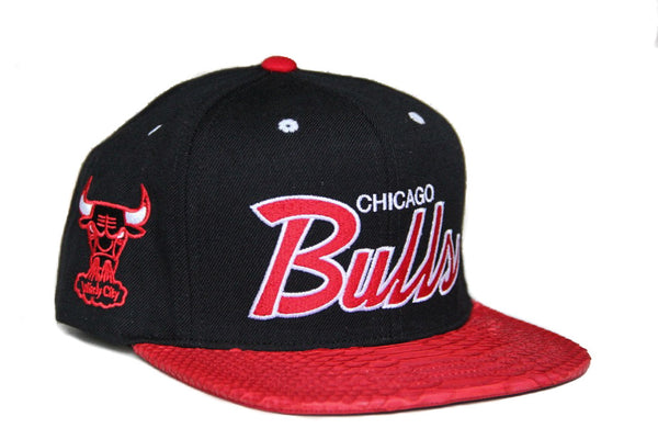 Custom Mitchell & Ness Chicago Bulls The Script Red Strapback