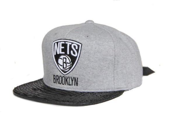 Custom Mitchell & Ness Brooklyn Nets Fleece Strapback