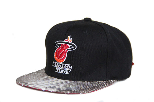 Custom Mitchell & Ness Miami Heat Basic Logo Strapback