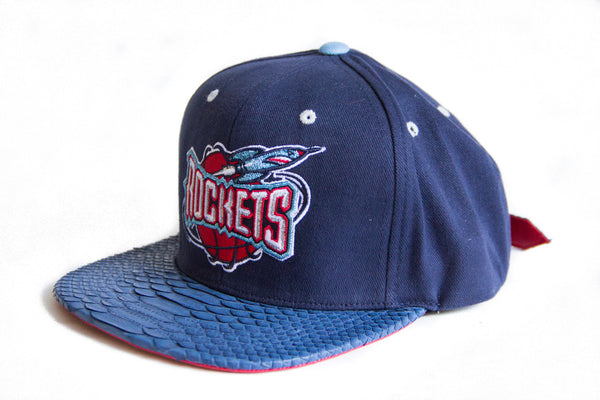 Custom Mitchell & Ness Houston Rockets Solid Navy Strapback