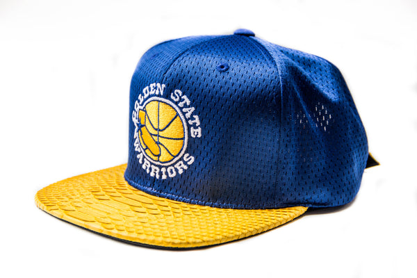 Custom Mitchell & Ness Golden State Warriors Mesh Strapback (Yellow)