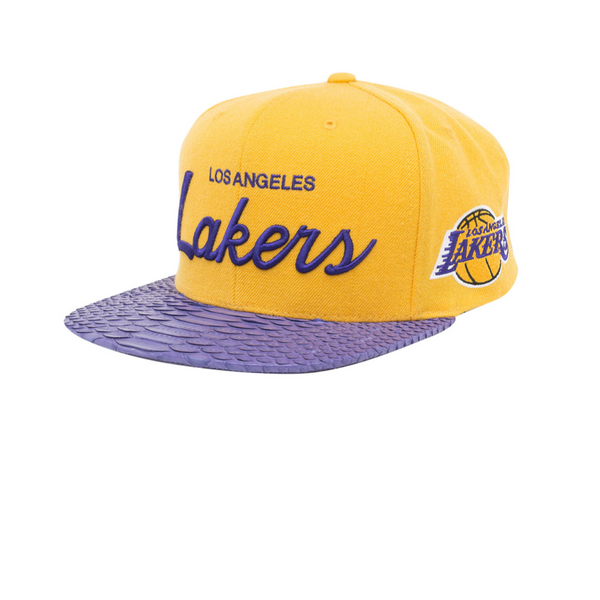Custom Mitchell & Ness Los Angeles Lakers Special Script Strapback