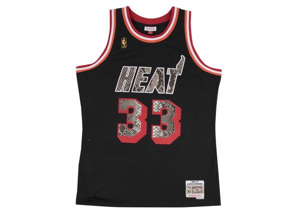 Custom Mitchell & Ness Alonzo Mourning 1996-1997 Miami Heat Python Jersey