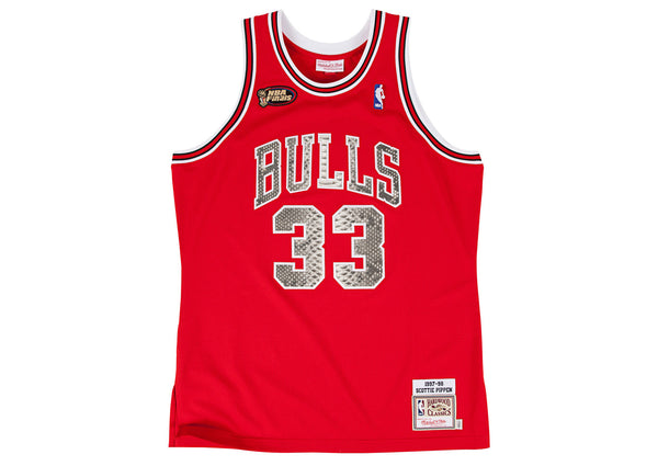 Custom Mitchell & Ness Scottie Pippen 1997-1998 Chicago Bulls Python Jersey (Home)