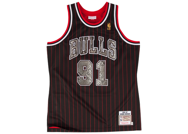 Custom Mitchell & Ness Dennis Rodman 1996-1997 Chicago Bulls Python Jersey