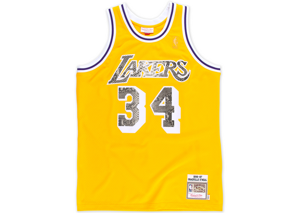 Custom Mitchell & Ness Shaquille O'Neal 1996-1997 Los Angeles Lakers Python Jersey