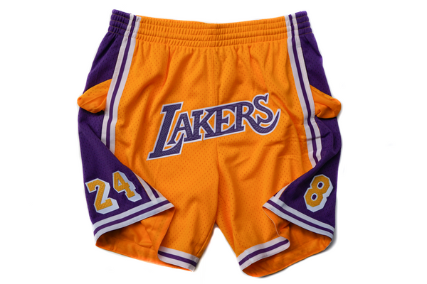 Custom Mitchell & Ness Los Angeles Lakers 1996-1997 Kobe Bryant Edition Python Swingman Shorts (Home)