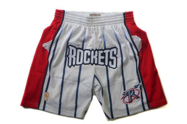 Custom Mitchell & Ness Houston Rockets White Swingman Shorts